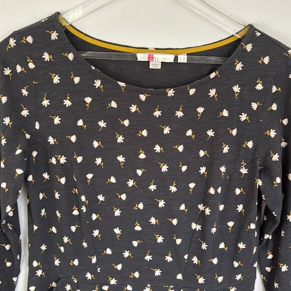 Boden Penny Jersey Dress Gray Floral Print 3/4 Sleeves Size 6P - Picture 4 of 11